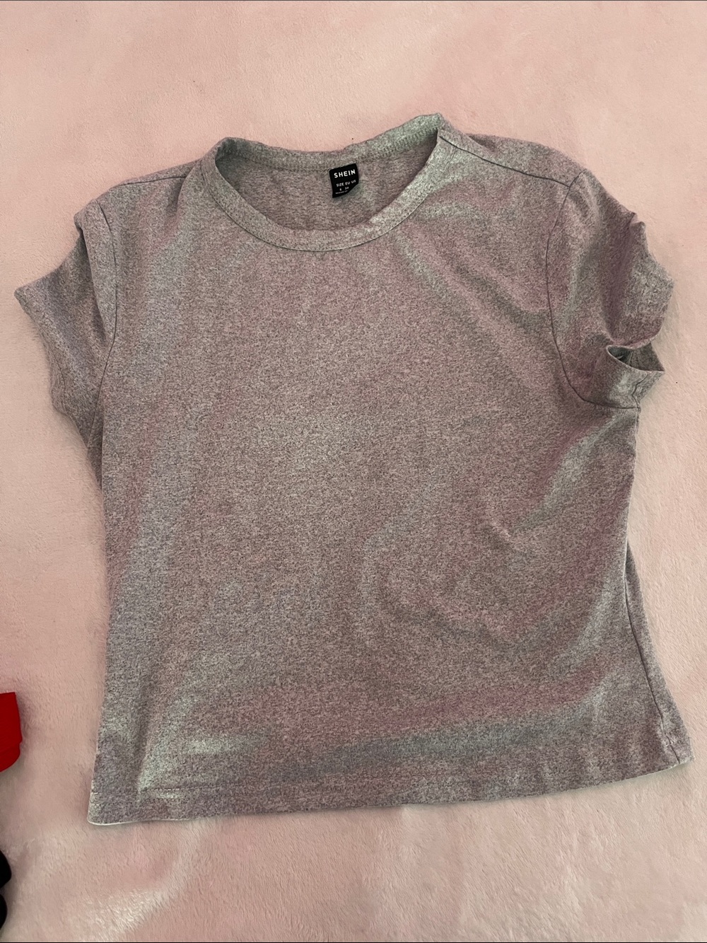SHEIN Silver Metallic Short Sleeve Crew Tee - Women's